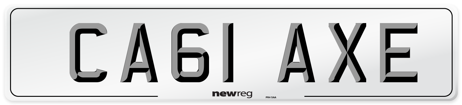 CA61 AXE Number Plate from New Reg